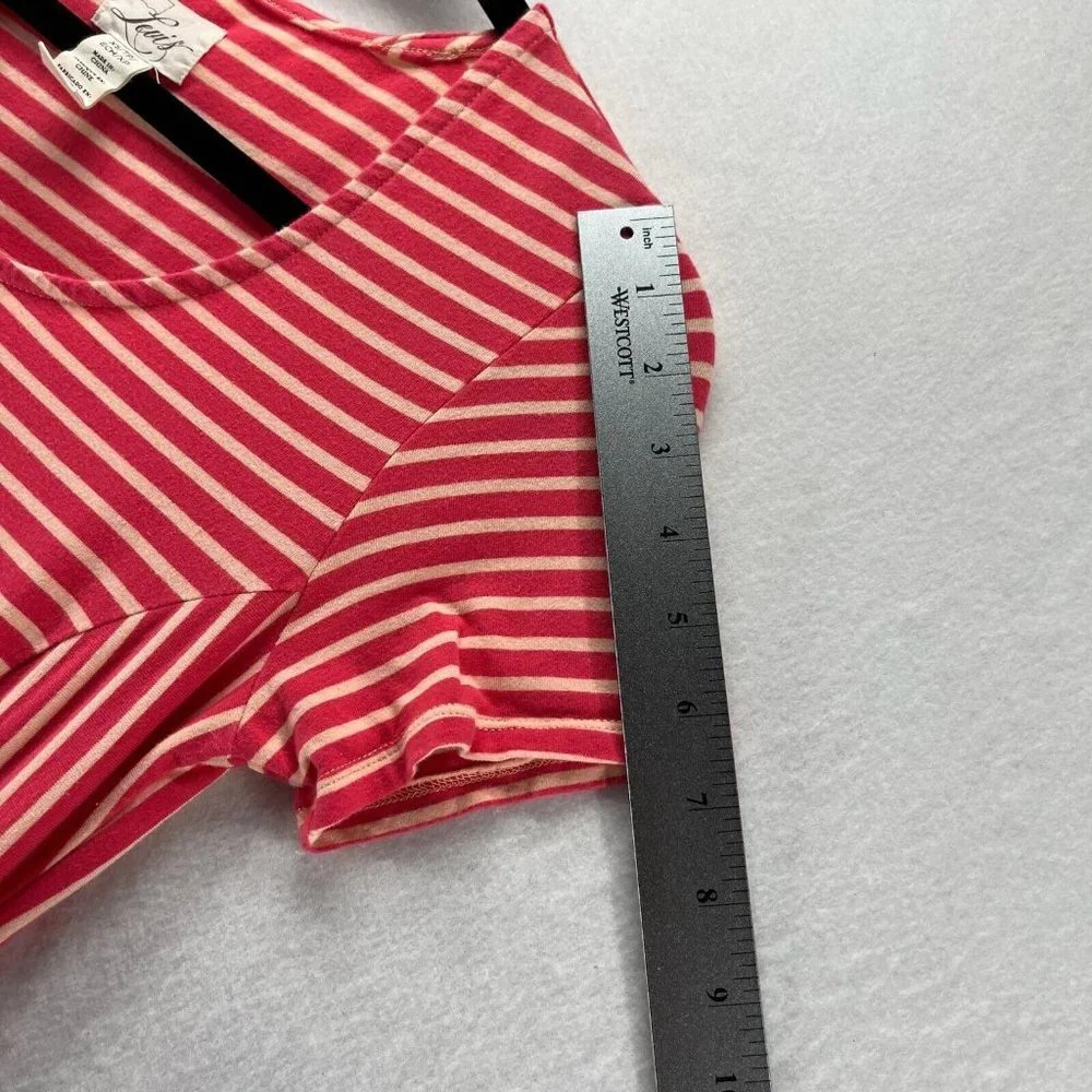 Levi's Dress Size XS A-Line Mini Striped Scoop Neck Short Sleeve Cotton Orange - Picture 10 of 13